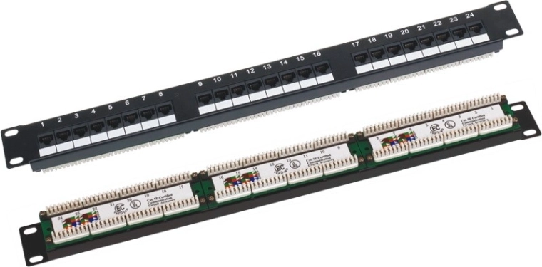 Patchpanel UTP cat. 6, 19" 1U, 24× RJ45, LSA