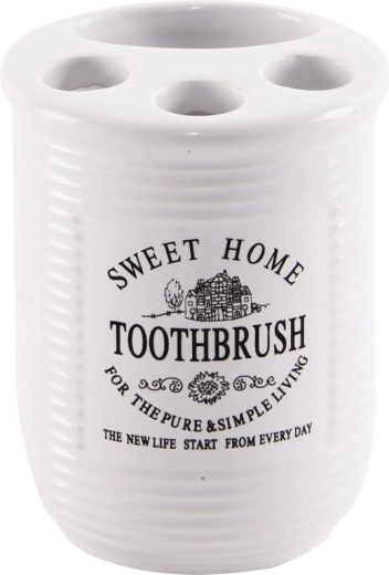 Keramische beker voor tandenborstels en tandpasta Sweet Home