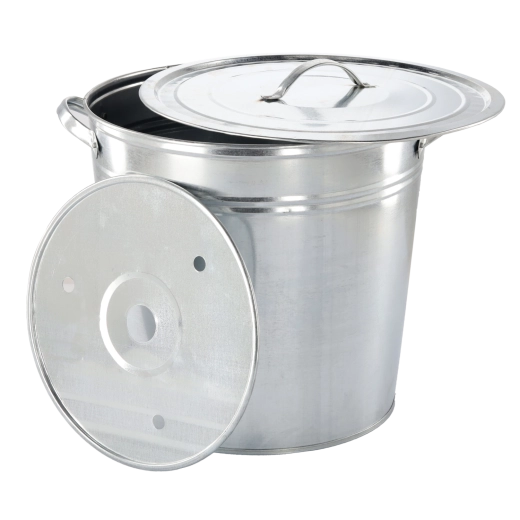 Kegelvormige gegalvaniseerde ketel 32 l met deksel en inzet