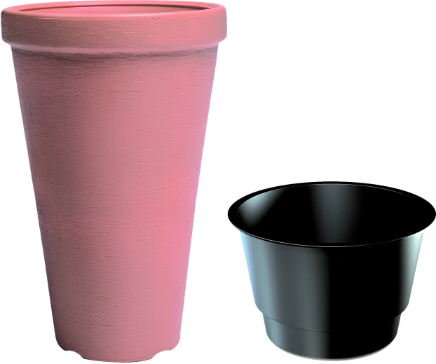 Bloempot Classic Tower, baksteen, 30 cm