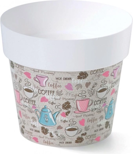 Bloempot met print, diameter 16 cm, motief M1