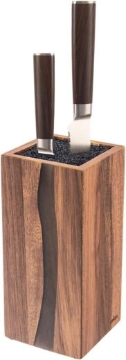 Houten messenblok River van acaciahout met universele vezelinzet