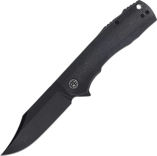Petrified Fish Victor PFP03DMW zakmes 9,1 cm, Black Stonewash, zwart, Micarta