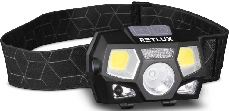 Oplaadbare RETLUX-hoofdlamp met bewegingssensor
