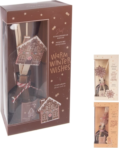 Kerstgeurdiffuser met stokjes 100 ml (3 varianten)