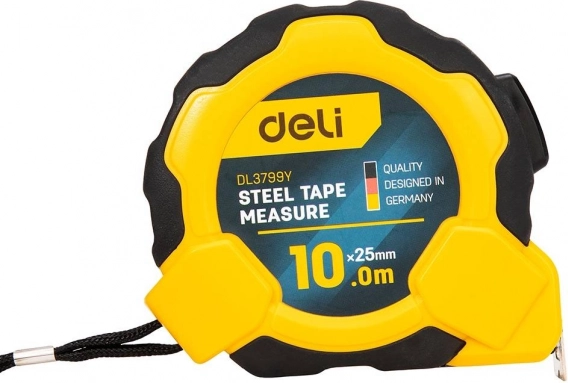 Stalen meetlint 10 m met automatische vergrendeling - Deli