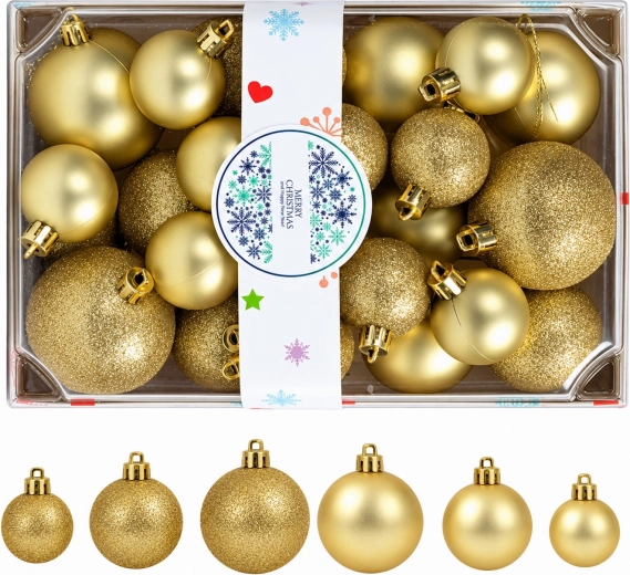 Onbreekbare kerstballen voor de kerstboom, set van 26 stuks