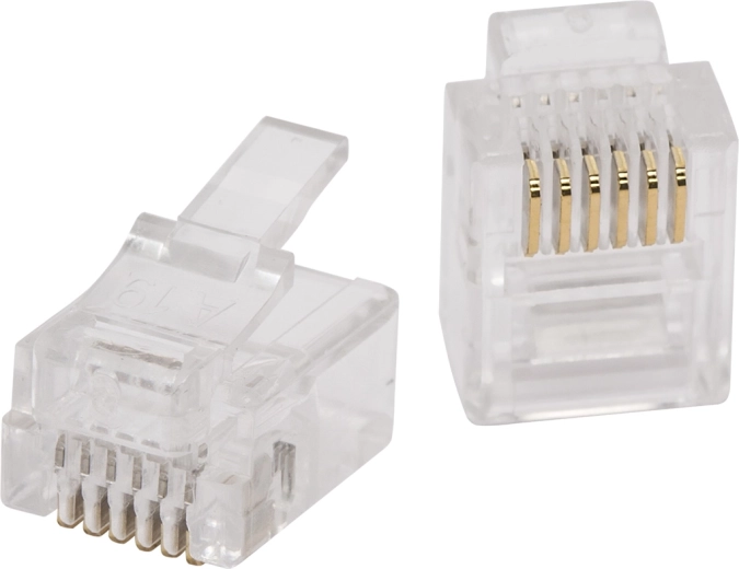 Modulaire RJ11 6P6C-connector met vergulde contacten