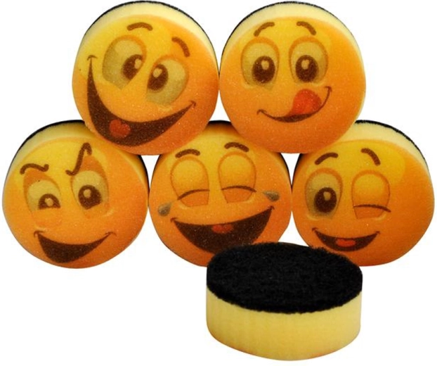 TORO keukensponsjes met smileyprint, 6 stuks