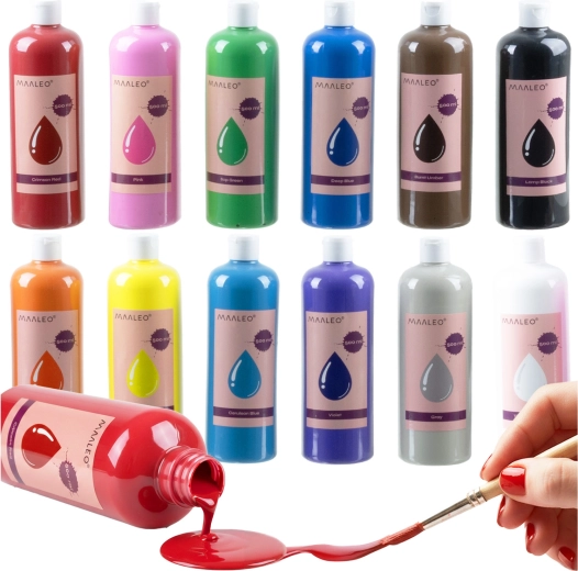 Plakkaatverf Maaleo 12 × 500 ml - 12 stuks