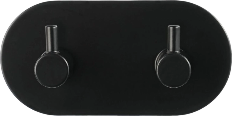 Zelfklevende dubbele metalen kapstok – zwart