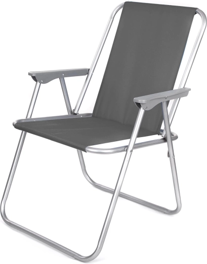 Opvouwbare tuinstoel van metaal en textiel, antraciet