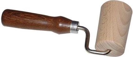 Eenhandige houten deegroller 7 cm met donker handvat