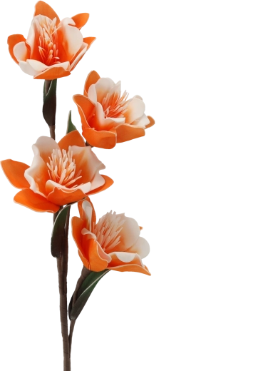 Decoratieve kunstbloem 86 cm oranje