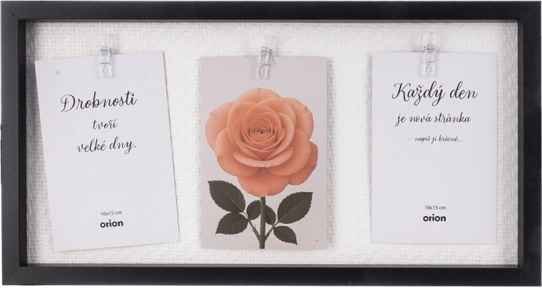Houten fotolijst voor 3 foto’s zwart 42 × 22 cm