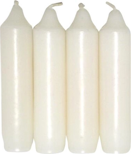 Adventkaarsen wit 10 cm, diameter 2,5 cm – set van 4 stuks