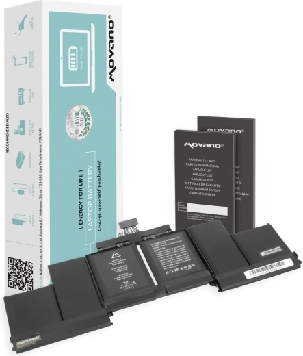 Movano vervangende batterij voor MacBook Pro 15" Retina (A1398, 2015) A1618 8755 mAh 99,5 Wh