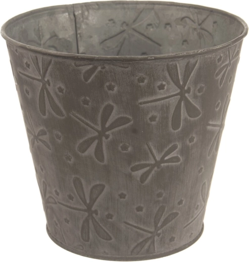 Decoratieve metalen bloempot met weegschalenmotief, grijs 15 × 15 × 13 cm