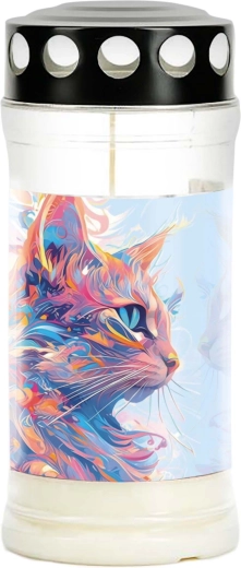 Begraafkaars Provence met kattenmotief – brandduur 4 dagen