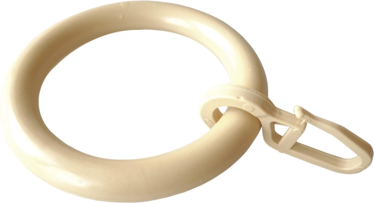Gordijnringen met haak, beige (10 stuks)