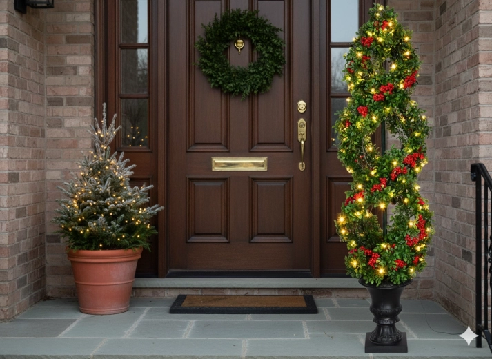 Kerstboom met LED-verlichting 150 cm met lijsterbessen