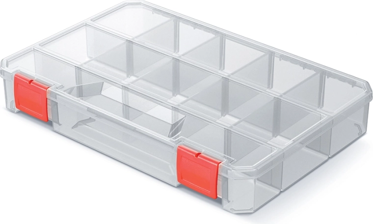 Organizer SQR BOX met transparant deksel 27,5 × 18,6 × 4,1 cm