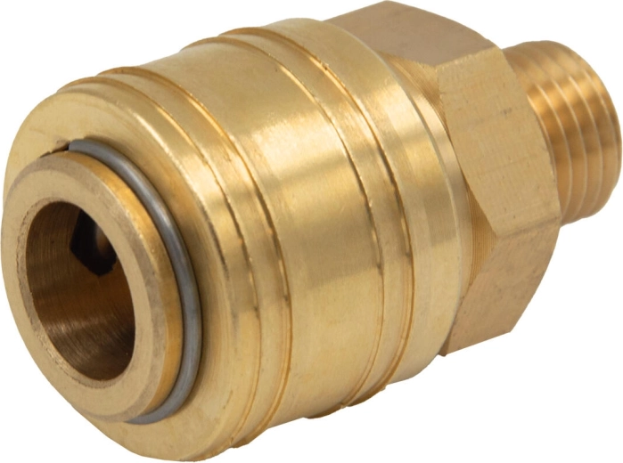 Snelkoppeling met buitendraad 1/4" van messing