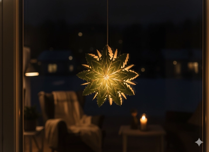 Papieren tweelaagse ster 50 cm groen