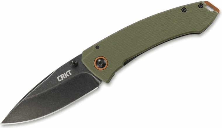 CRKT Tuna OD Green zakmes 8,2 cm, stonewash, G10