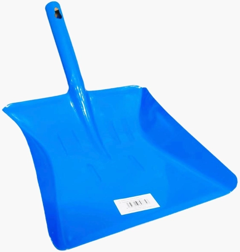 Metalen stoffer blauw, gelakt staal