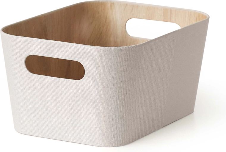 Opbergmand crèmewit van papier en karton 23 × 30,5 × 15,2 cm