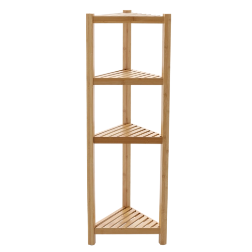 Bamboe hoekrek met 4 planken 34 × 34 × 99 cm