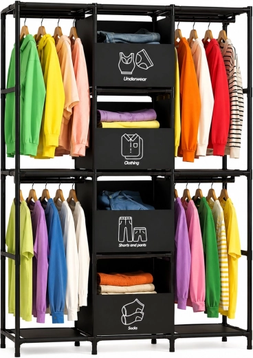Textiele opvouwbare kledingkast RENEW FORCE 125 × 40 × 166 cm - 1 stuk