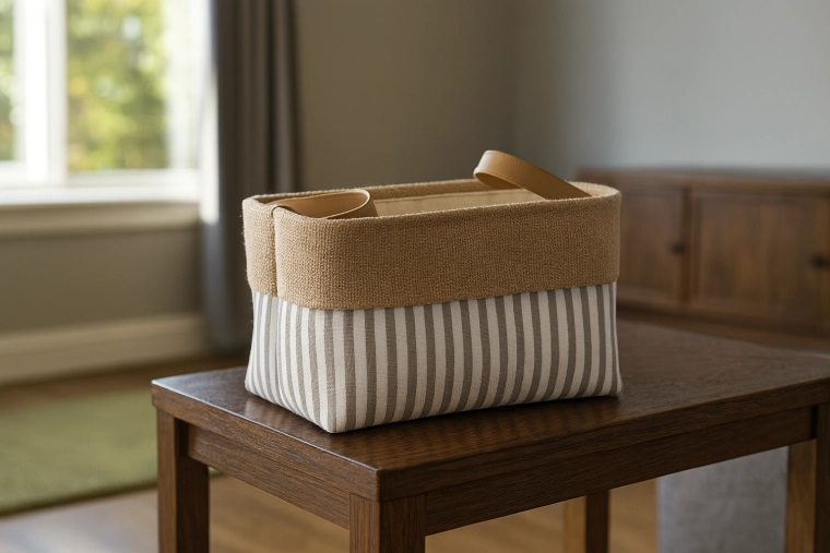 Textiele opbergmand met strepen 20 × 30 × 18 cm