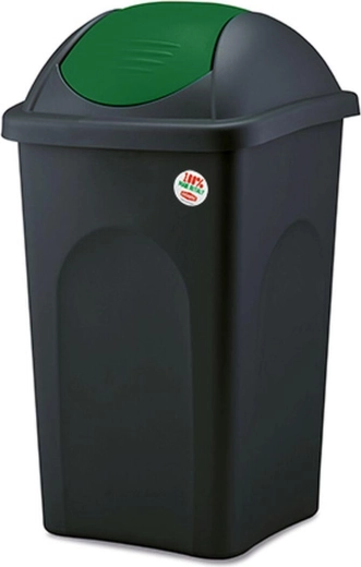 Kantelbare afvalbak MULTIPAT 60 l, zwart-groen