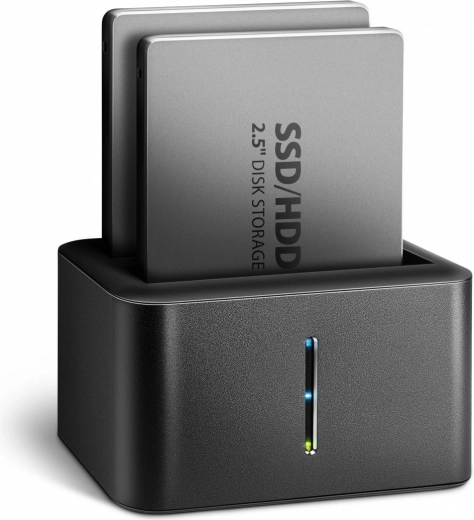 Mini-dockingstation Axagon voor 2x 2,5" SATA SSD/HDD met kloonfunctie