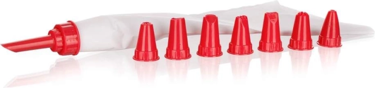 CULINARIA decoratieset met 8 spuitmondjes, rood