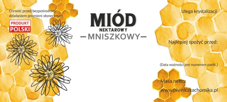 Set etiketten voor paardenbloemhoning 116 × 50 mm, 100 stuks