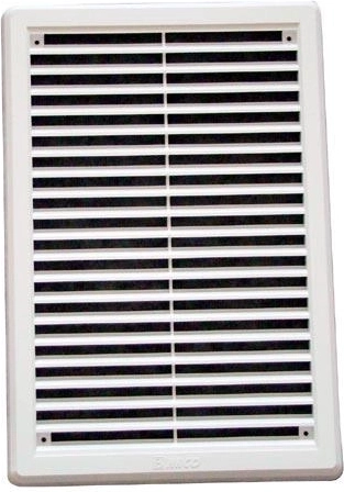 Ventilatierooster met gaas 200 × 300 mm wit