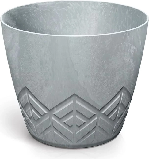 Kunststof bloempot met betoneffect 23,8 cm