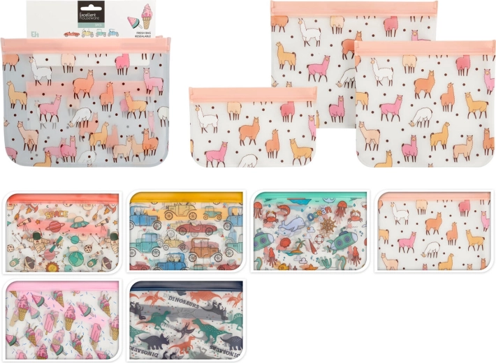 Zipzakjes voor kinderen – set van 3 stuks, mix van designs