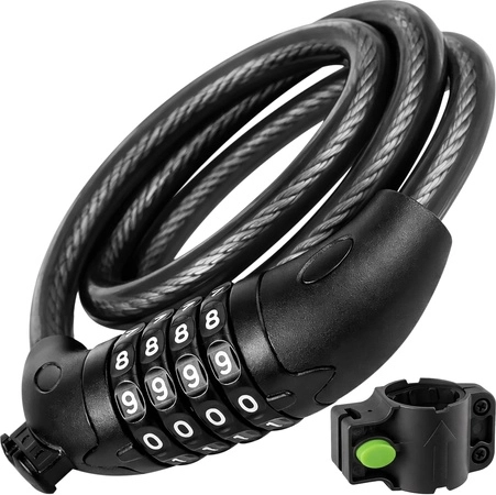 Fietsslot TRIZAND met cijfercode, stalen kabel 120 cm, 13,5 mm