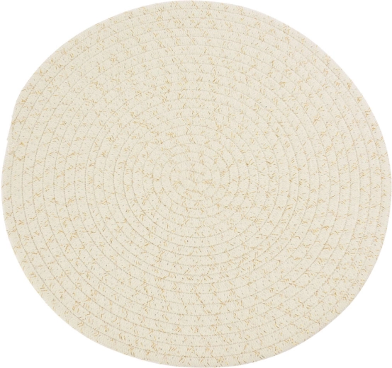 Rond placemat 38 cm – wit met goud lurex