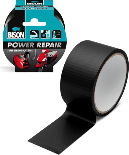 Power Repair versterkte ducttape zwart 10 m