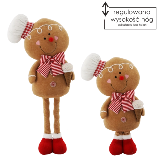 Kerstman met peperkoekmotief en telescopische poten 50–105 cm