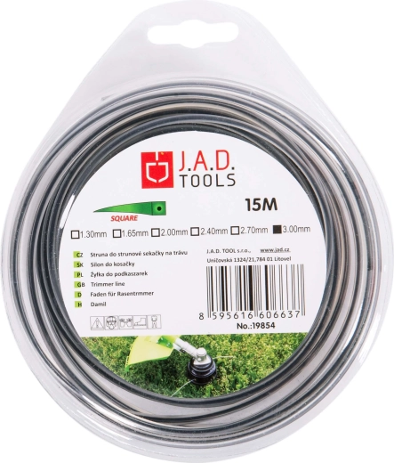 Draad voor trimmer dual vierkant 2,4 mm, 15 m