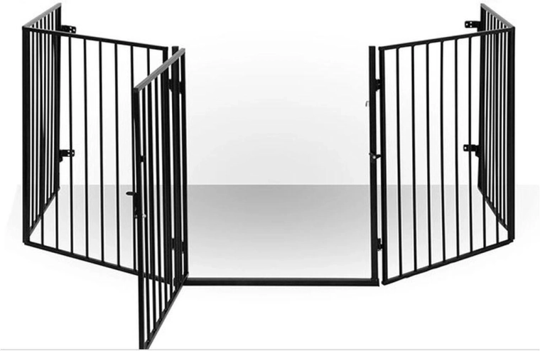 Veiligheidshek voor open haard 76 × 300 cm van staal