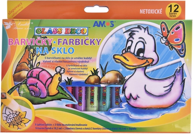 Glasverf, set van 12 stuks (10,5 ml)
