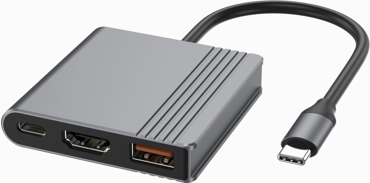 Multi‑poort USB‑C‑adapter 3‑in‑1 (USB, HDMI en USB‑C) – sterren‑grijs