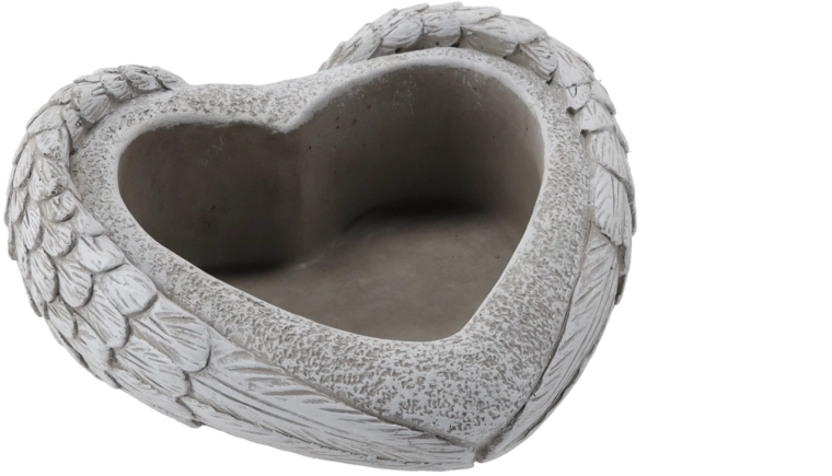 Cementen bloempot hart grijs 21 × 20,5 × 9 cm